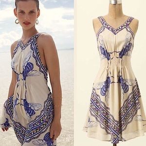 NWT Anthropologie Leifnotes Blue Bombus Bee Dress